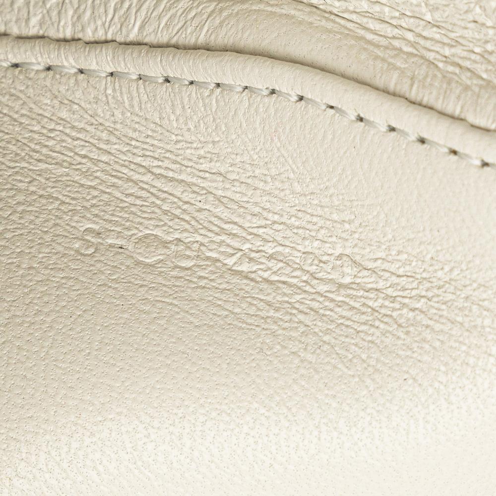 Celine B Celine White Calf Leather Smooth skin Logo Triangle Crossbody Italy