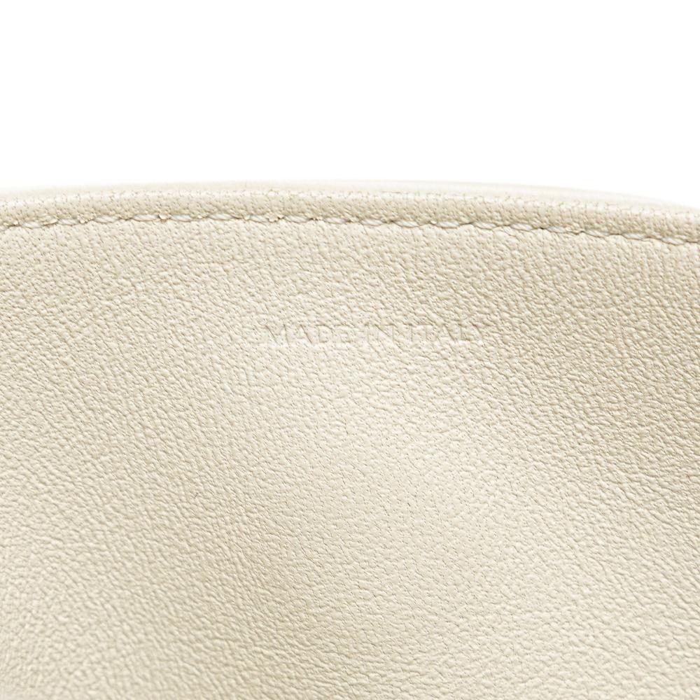 Celine B Celine White Calf Leather Smooth skin Logo Triangle Crossbody Italy