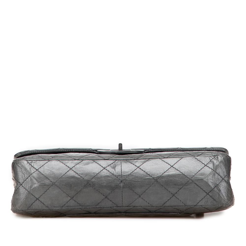 Chanel B Chanel Gray Calf Leather 50th Anniversary Reissue 2.55 Aged skin Double Flap 227 France