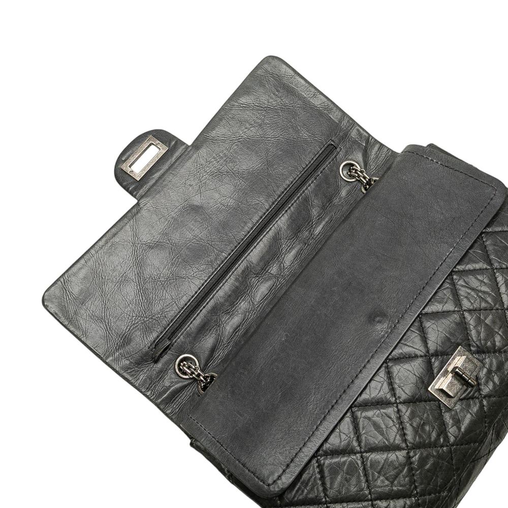 Chanel B Chanel Gray Calf Leather 50th Anniversary Reissue 2.55 Aged skin Double Flap 227 France