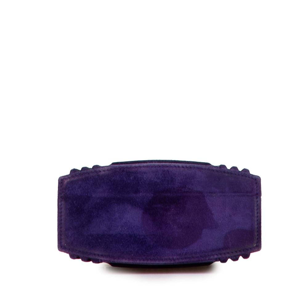 Hermès B Hermès Purple Violet Suede Leather Mini Doblis Kelly Cadena Handbag France