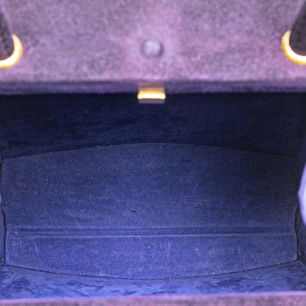 Hermès B Hermès Purple Violet Suede Leather Mini Doblis Kelly Cadena Handbag France