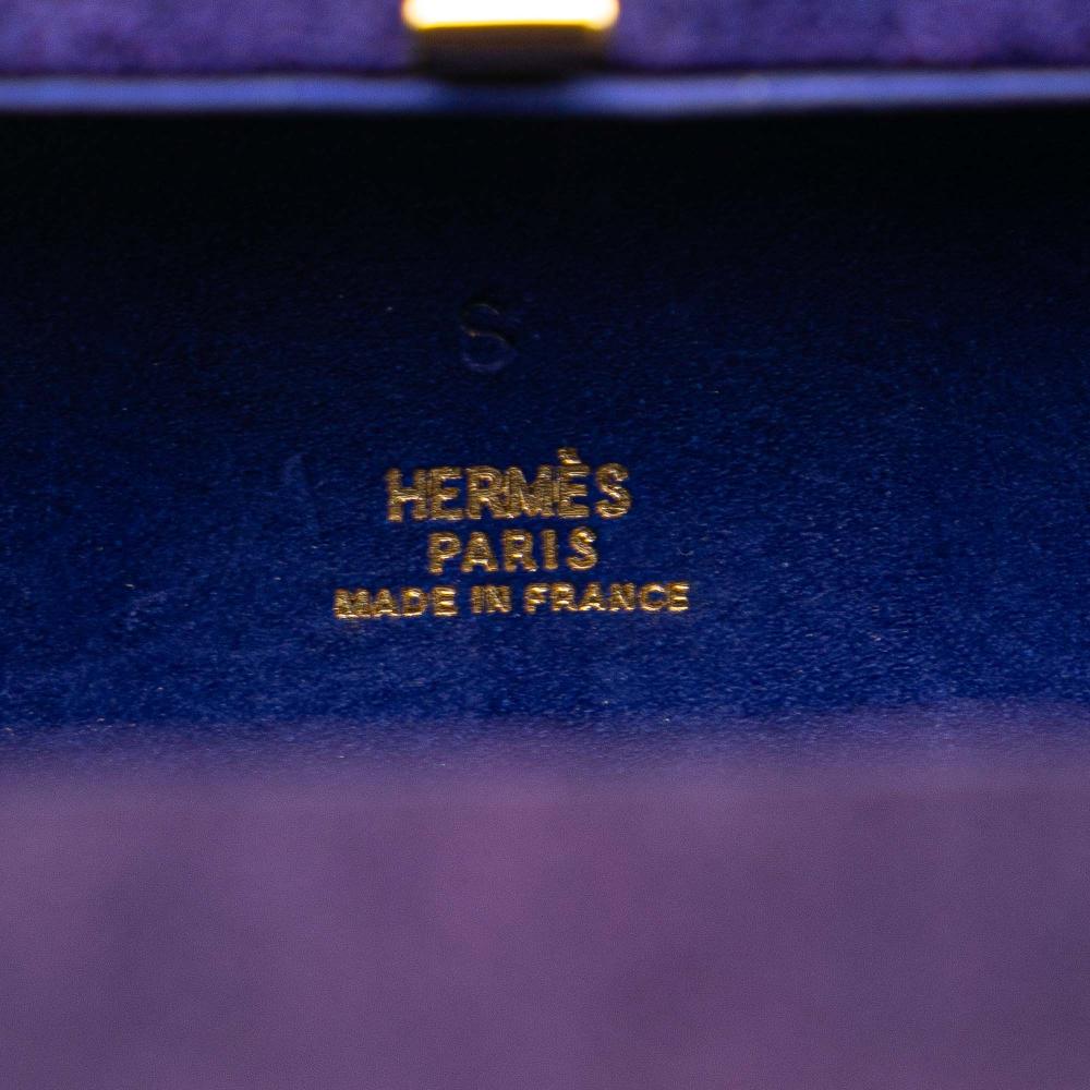 Hermès B Hermès Purple Violet Suede Leather Mini Doblis Kelly Cadena Handbag France