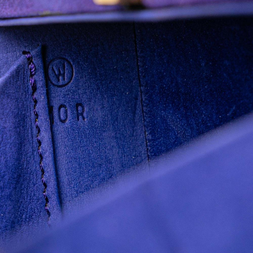 Hermès B Hermès Purple Violet Suede Leather Mini Doblis Kelly Cadena Handbag France