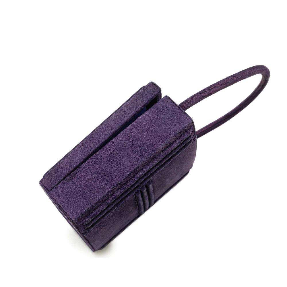 Hermès B Hermès Purple Violet Suede Leather Mini Doblis Kelly Cadena Handbag France