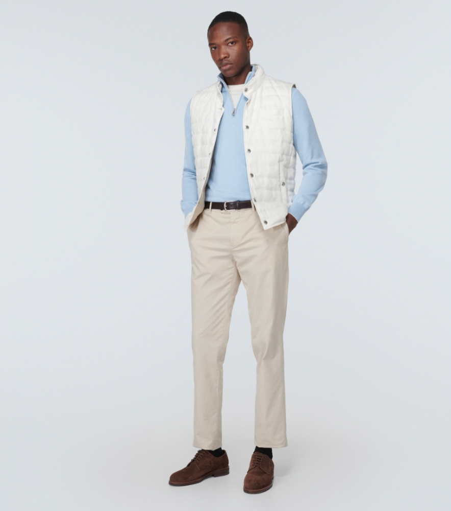Brunello Cucinelli Gilet matelassé en lin et duvet