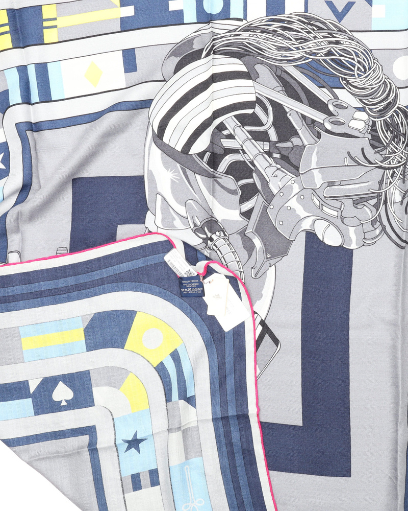 Hermès 100 Robocabar Cashmere Silk Scarf