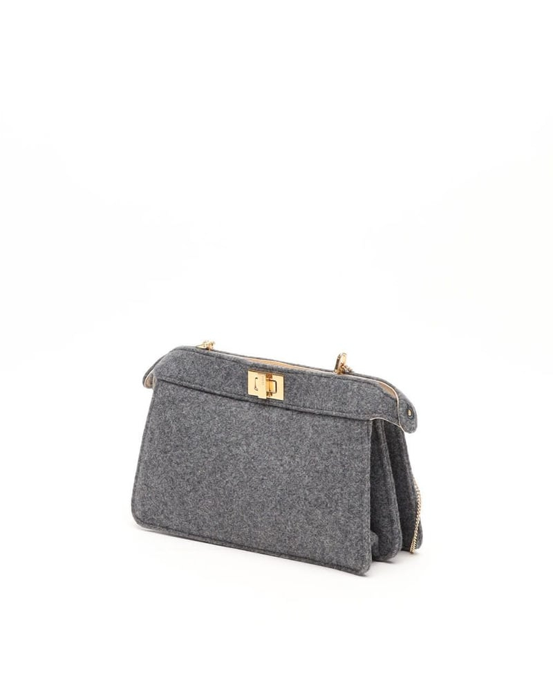 Fendi Small Flannel Bead Peekaboo ISeeU Chain Bag