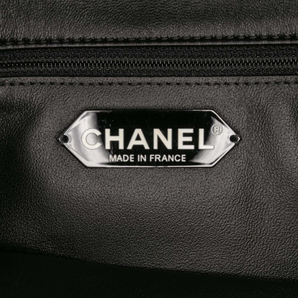 Chanel B Chanel Black Lambskin Leather Leather Quilted Lambskin Pagoda Accordion Flap France