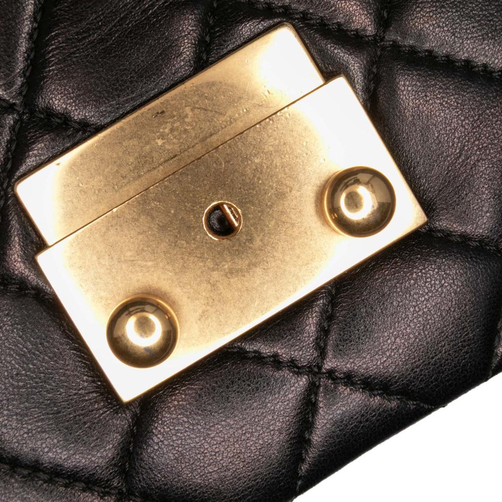 Chanel B Chanel Black Lambskin Leather Leather Quilted Lambskin Pagoda Accordion Flap France