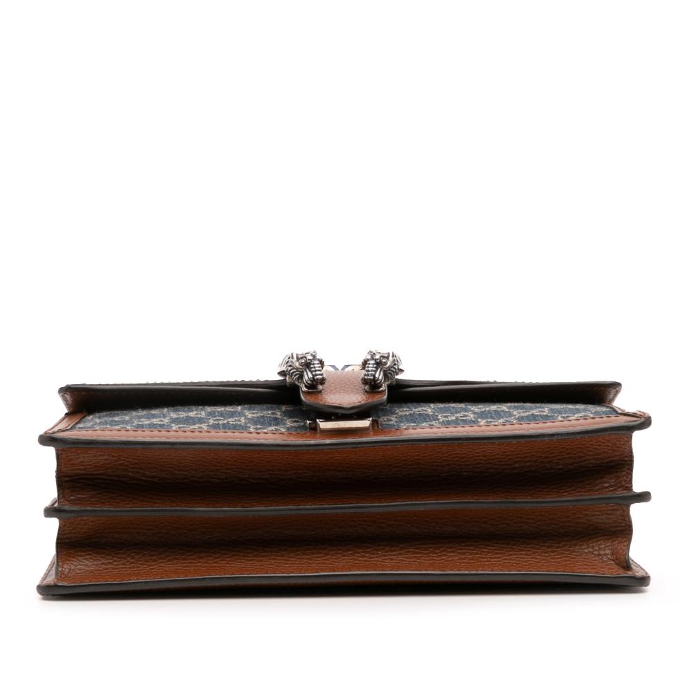 Gucci AB Gucci Blue Navy Denim Fabric Small GG Dionysus Shoulder Bag Italy