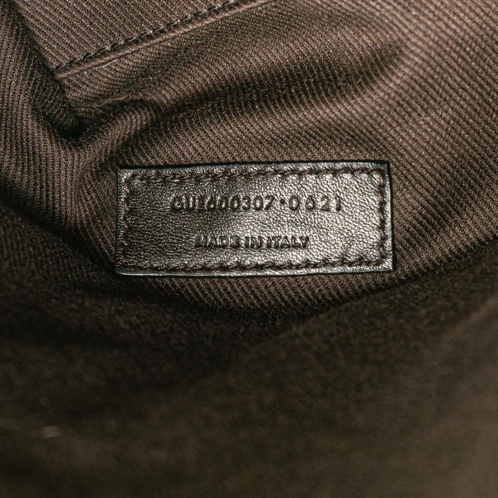 Saint Laurent B Saint Laurent Brown Dark Brown Coated Canvas Fabric Le Monogramme and Leather Shopper Tote Italy