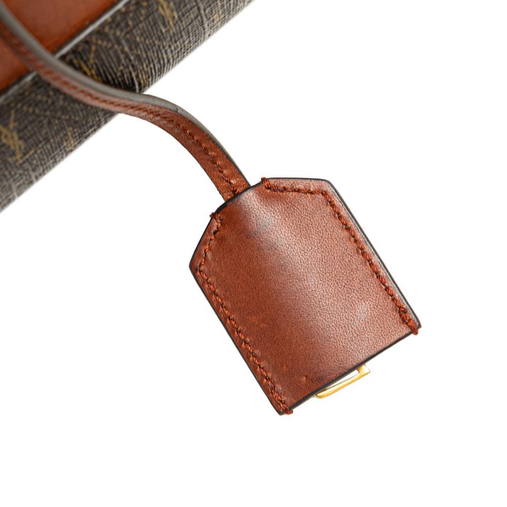 Saint Laurent B Saint Laurent Brown Dark Brown Coated Canvas Fabric Le Monogramme and Leather Shopper Tote Italy