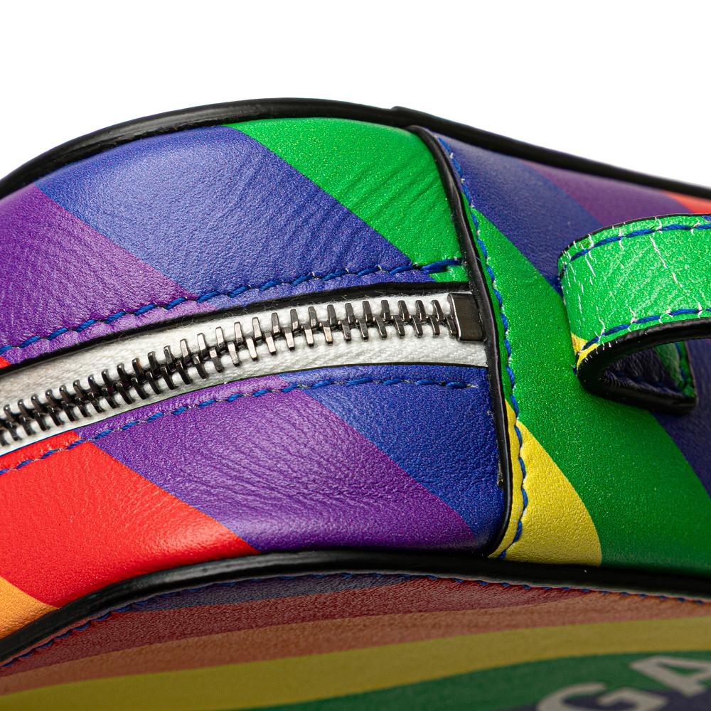 Balenciaga AB Balenciaga Yellow Calf Leather XS Rainbow Logo Ville Camera Bag Italy