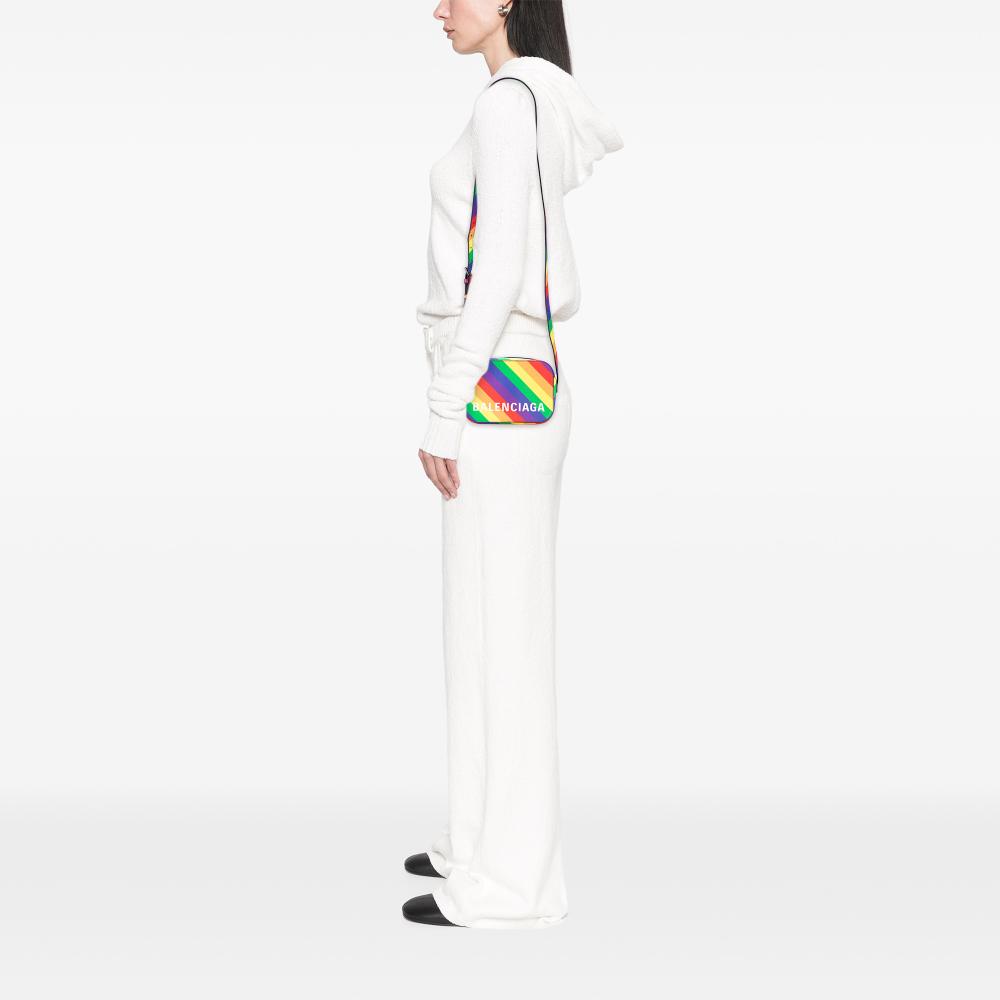 Balenciaga AB Balenciaga Yellow Calf Leather XS Rainbow Logo Ville Camera Bag Italy