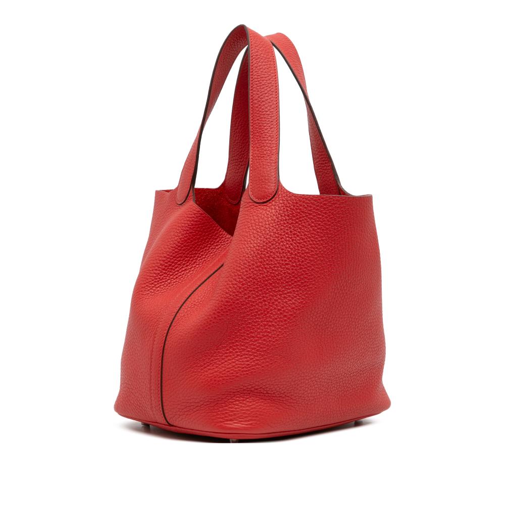 Hermès AB Hermès Red Calf Leather Clemence Picotin Lock 22 France