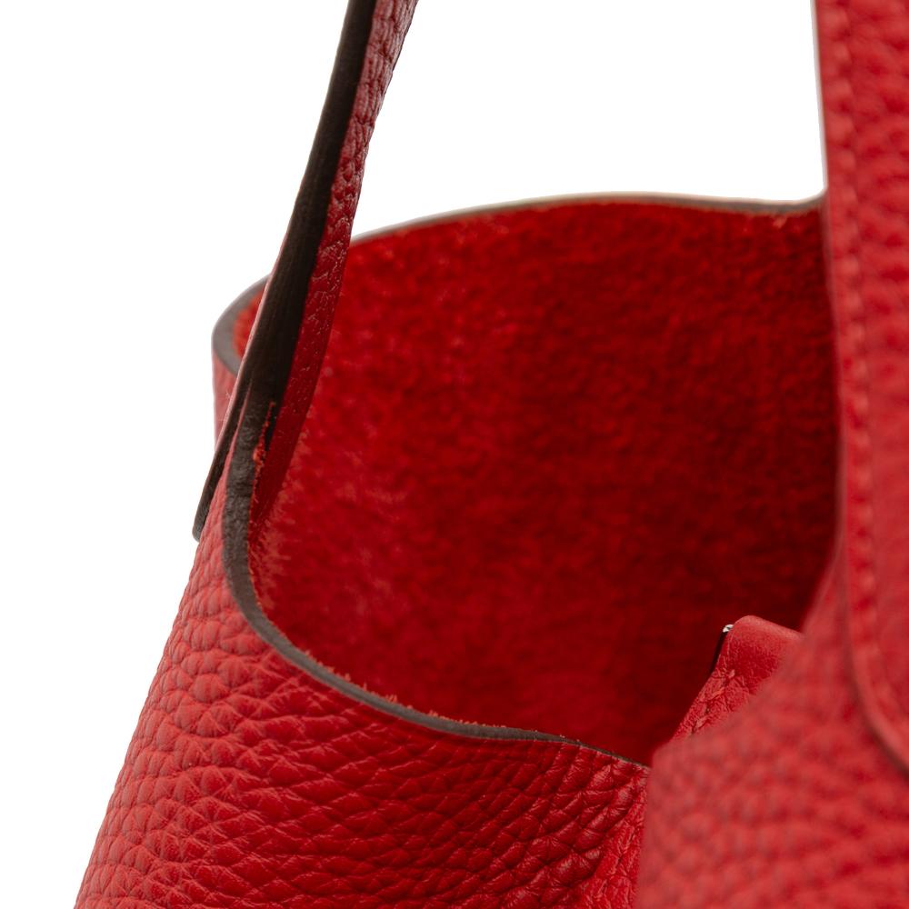 Hermès AB Hermès Red Calf Leather Clemence Picotin Lock 22 France