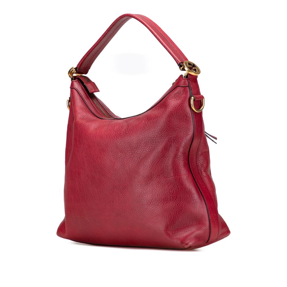 Gucci B Gucci Red Dark Red Calf Leather Small Grained skin Miss GG Satchel Italy