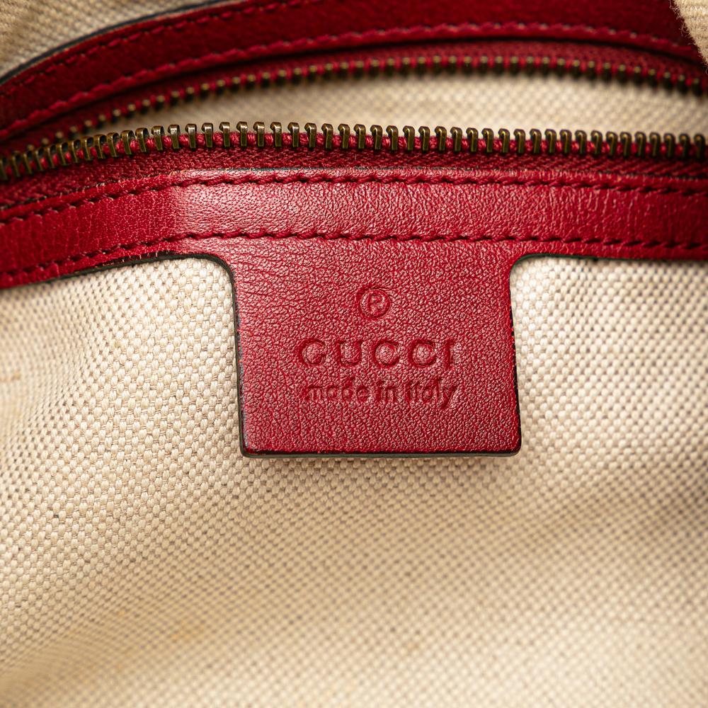 Gucci B Gucci Red Dark Red Calf Leather Small Grained skin Miss GG Satchel Italy