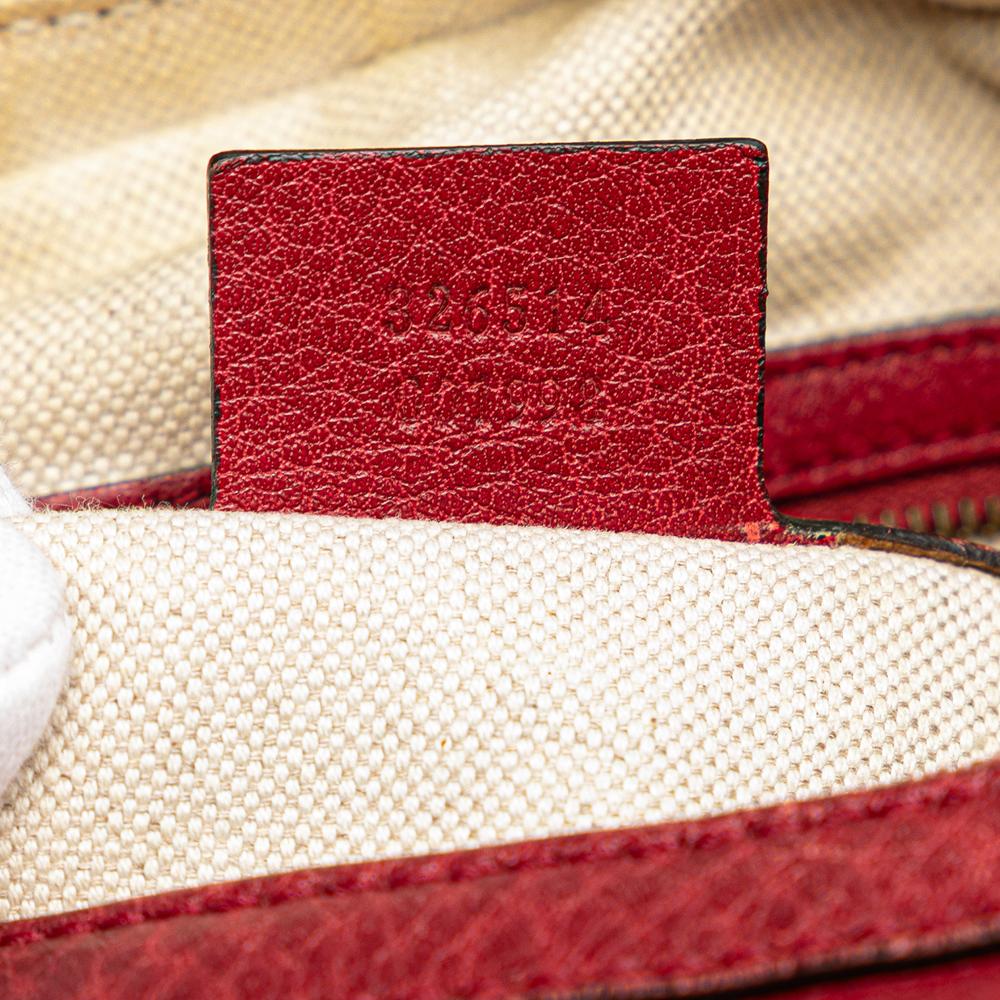 Gucci B Gucci Red Dark Red Calf Leather Small Grained skin Miss GG Satchel Italy