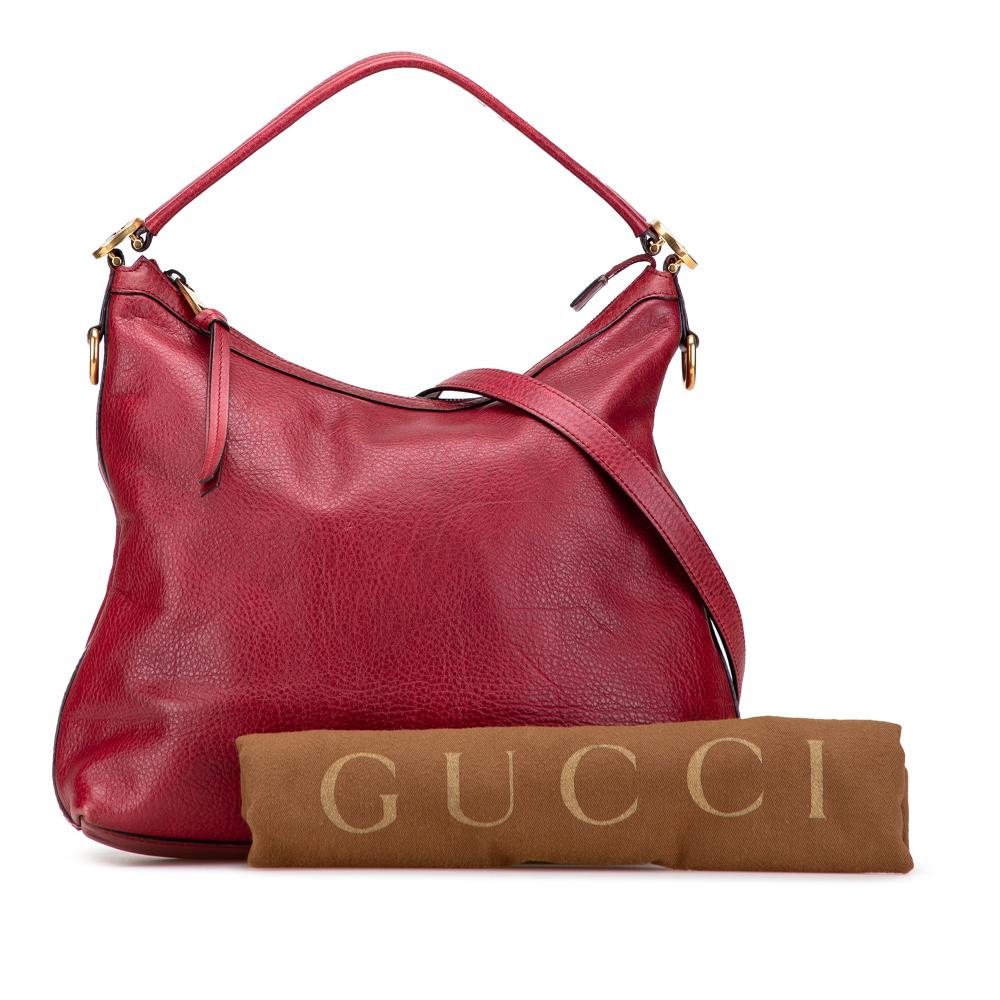 Gucci B Gucci Red Dark Red Calf Leather Small Grained skin Miss GG Satchel Italy