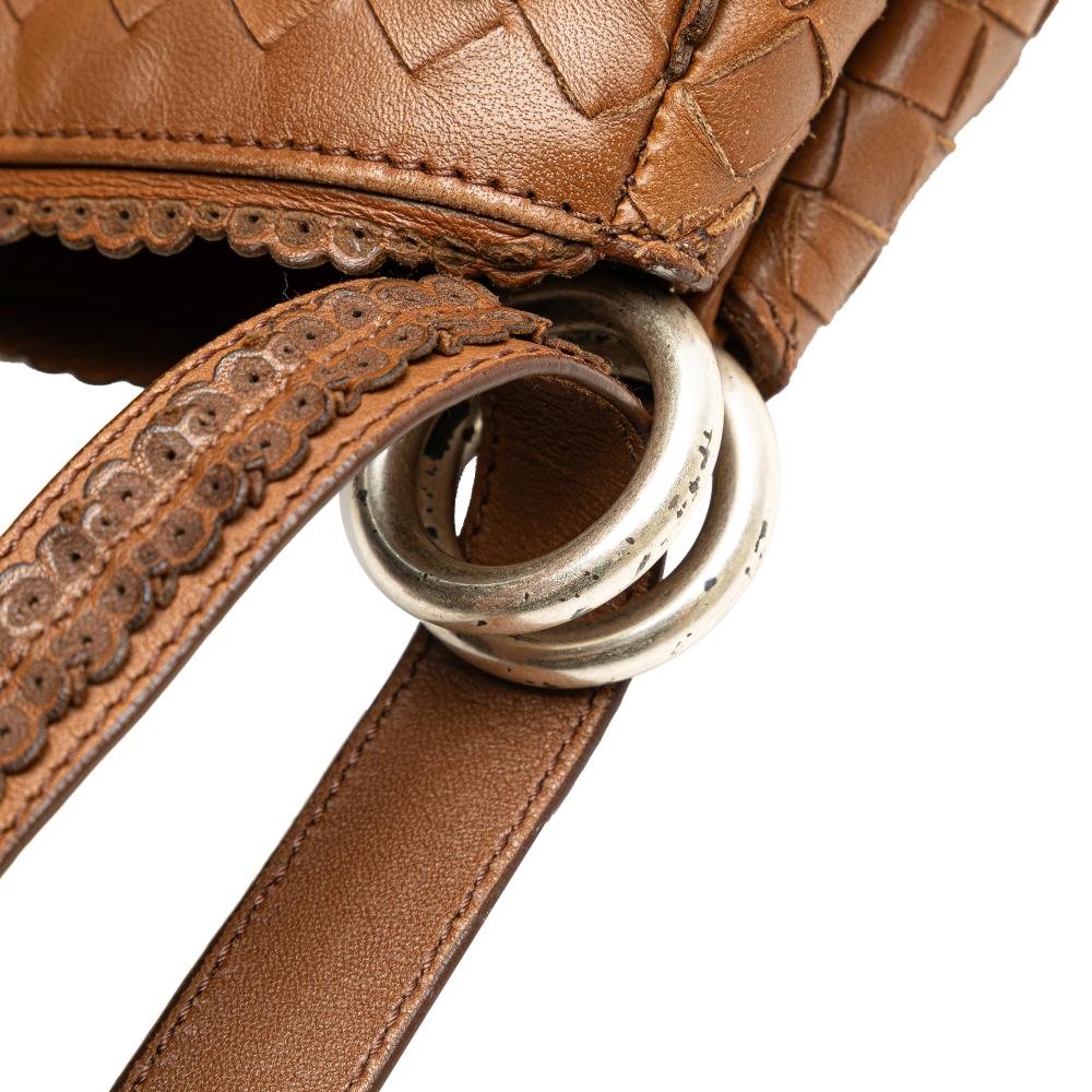 Bottega Veneta B Bottega Veneta Brown Nappa Leather Leather Nappa Intrecciato Shoulder Bag Italy