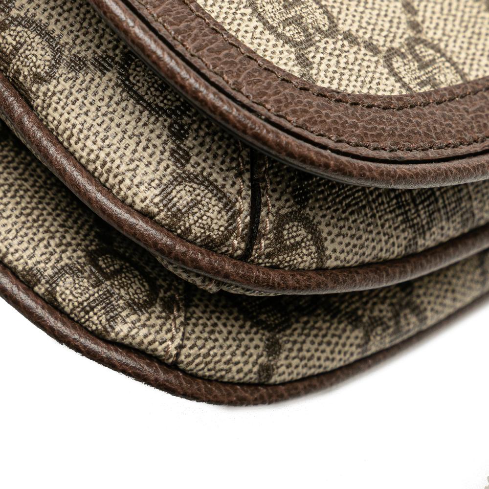 Gucci AB Gucci Brown Coated Canvas Fabric GG Supreme Blondie Belt Bag Italy
