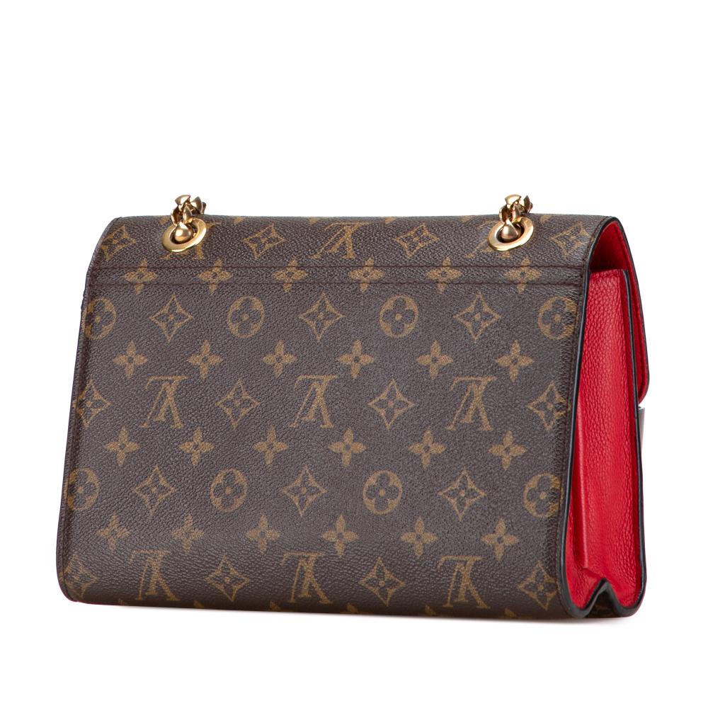 Louis Vuitton B Louis Vuitton Brown with Red Monogram Canvas Fabric Monogram Victoire France