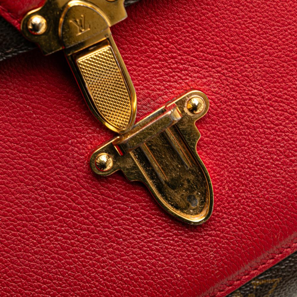 Louis Vuitton B Louis Vuitton Brown with Red Monogram Canvas Fabric Monogram Victoire France