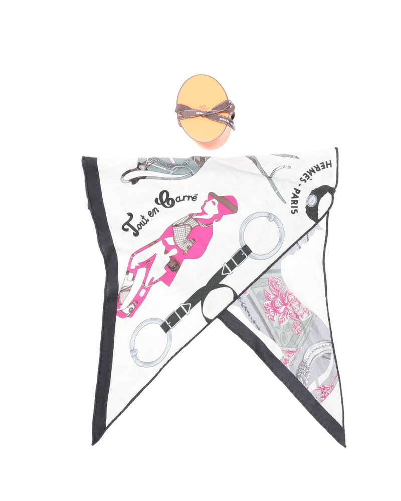 Hermès Libris losange Cashmere Silk Scarf