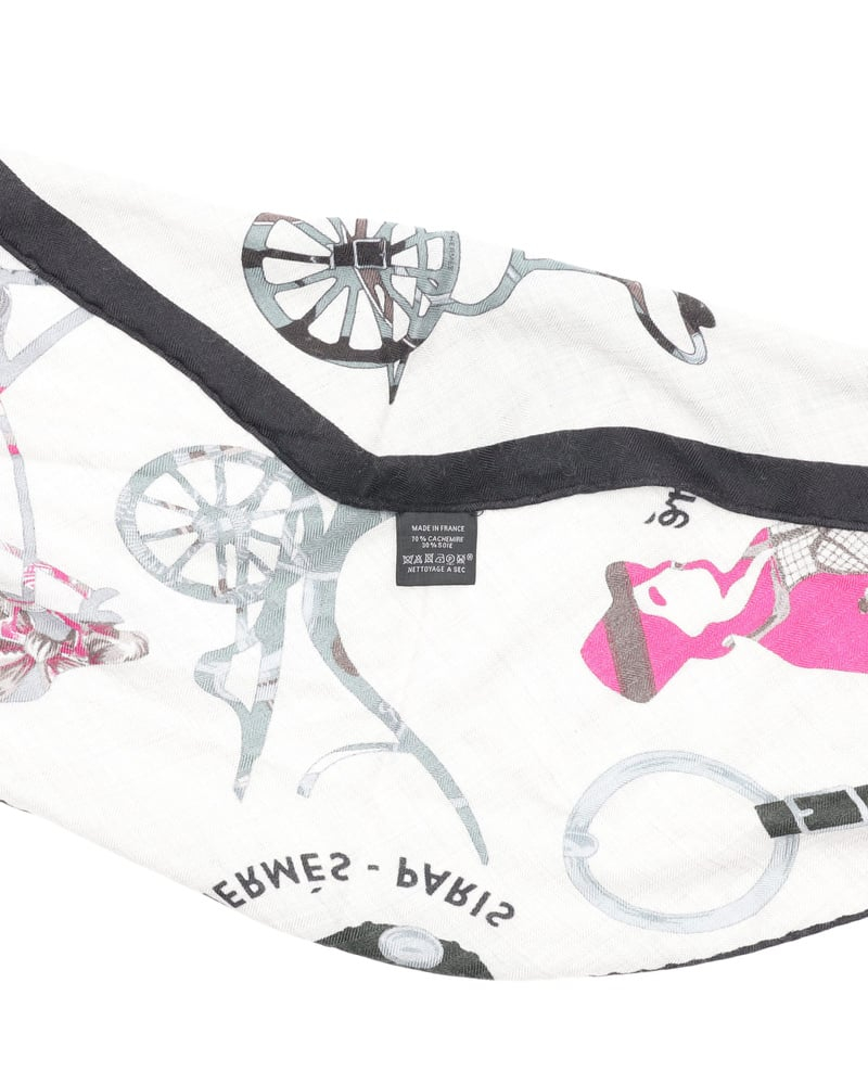 Hermès Libris losange Cashmere Silk Scarf