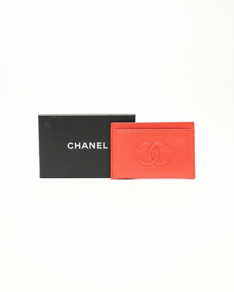 Chanel Coco Mark Caviar Card Holder