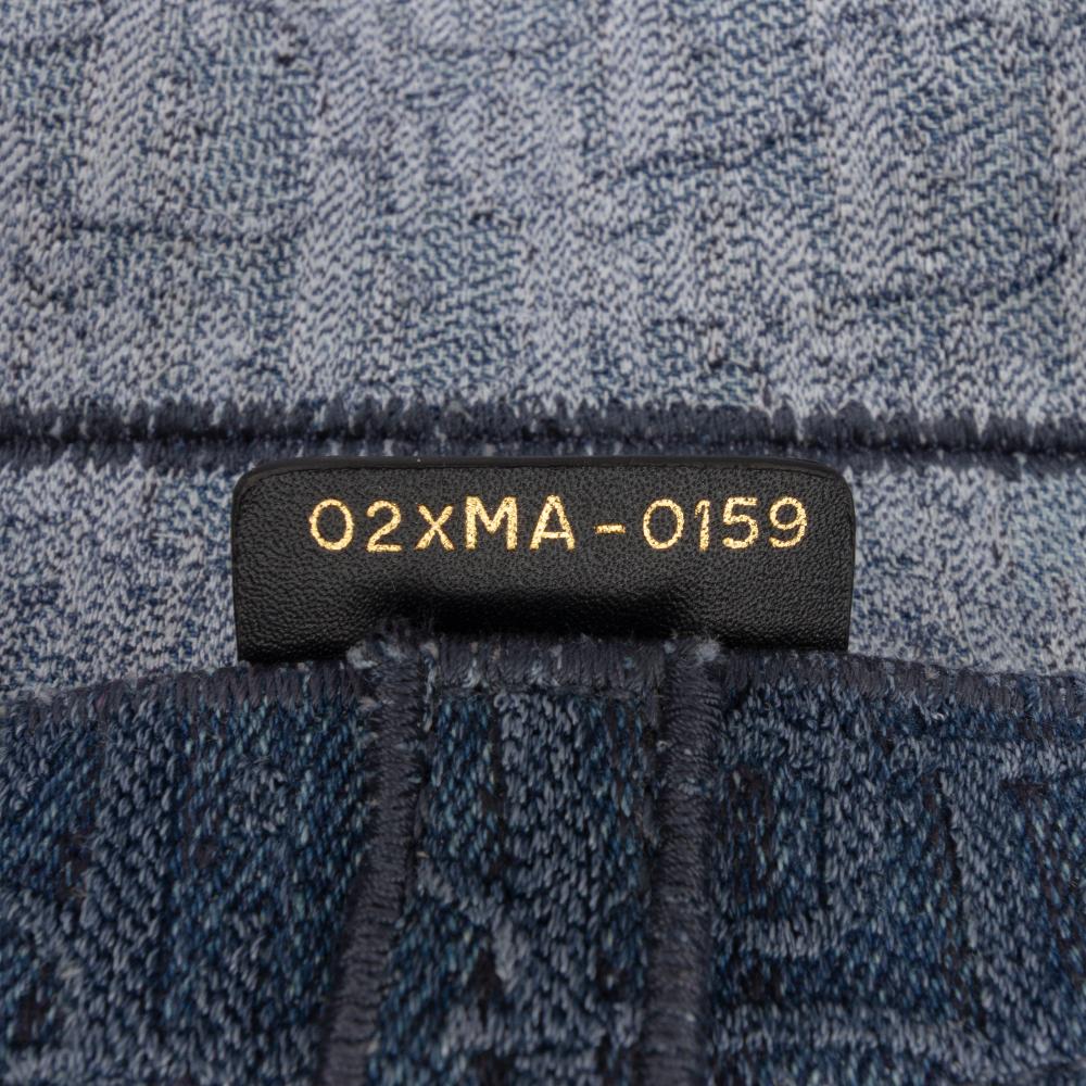 Christian Dior AB Dior Blue Denim Fabric Oblique Embroidered Saddle Bag Italy