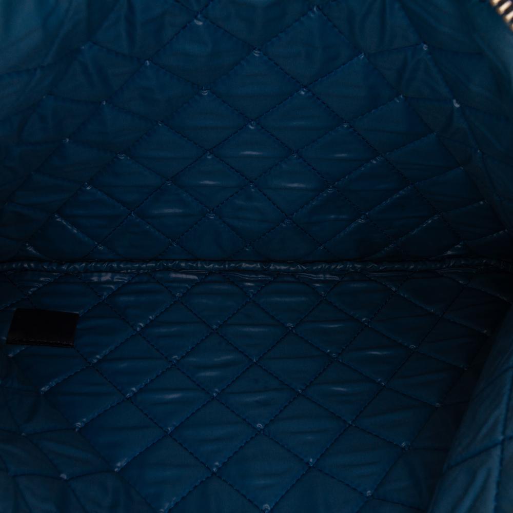 Chanel AB Chanel White Off White Canvas Fabric Paris Dubai Medium Printed Cosmetic Case Italy