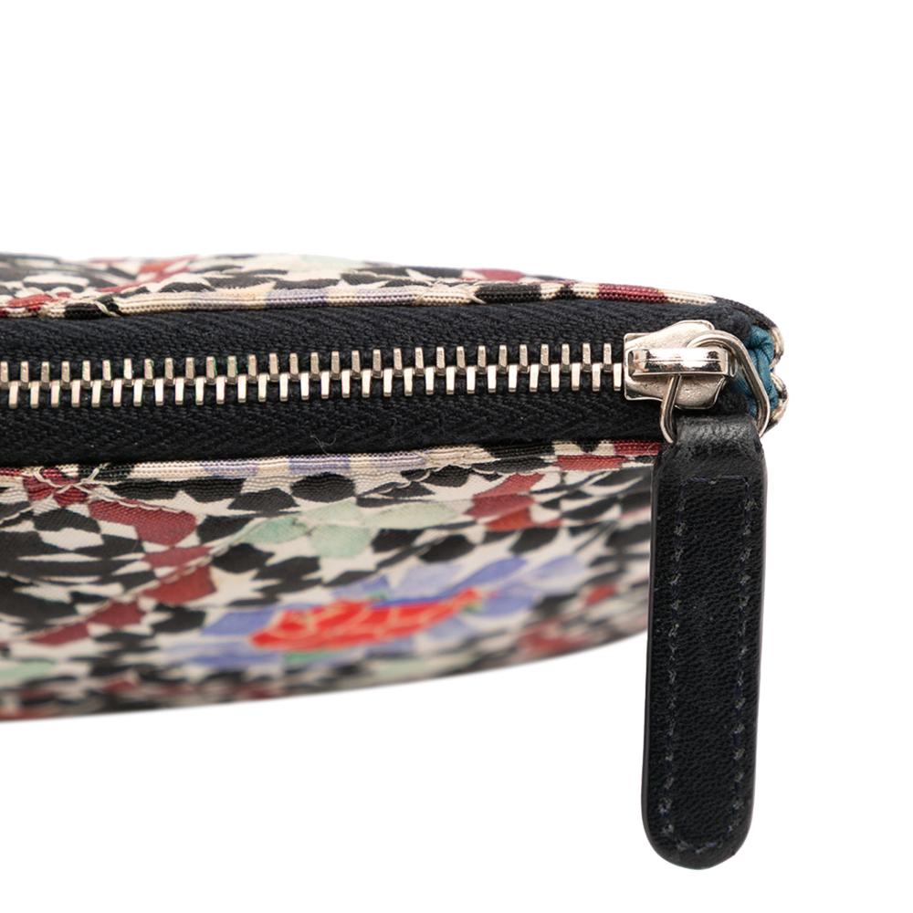 Chanel AB Chanel White Off White Canvas Fabric Paris Dubai Medium Printed Cosmetic Case Italy