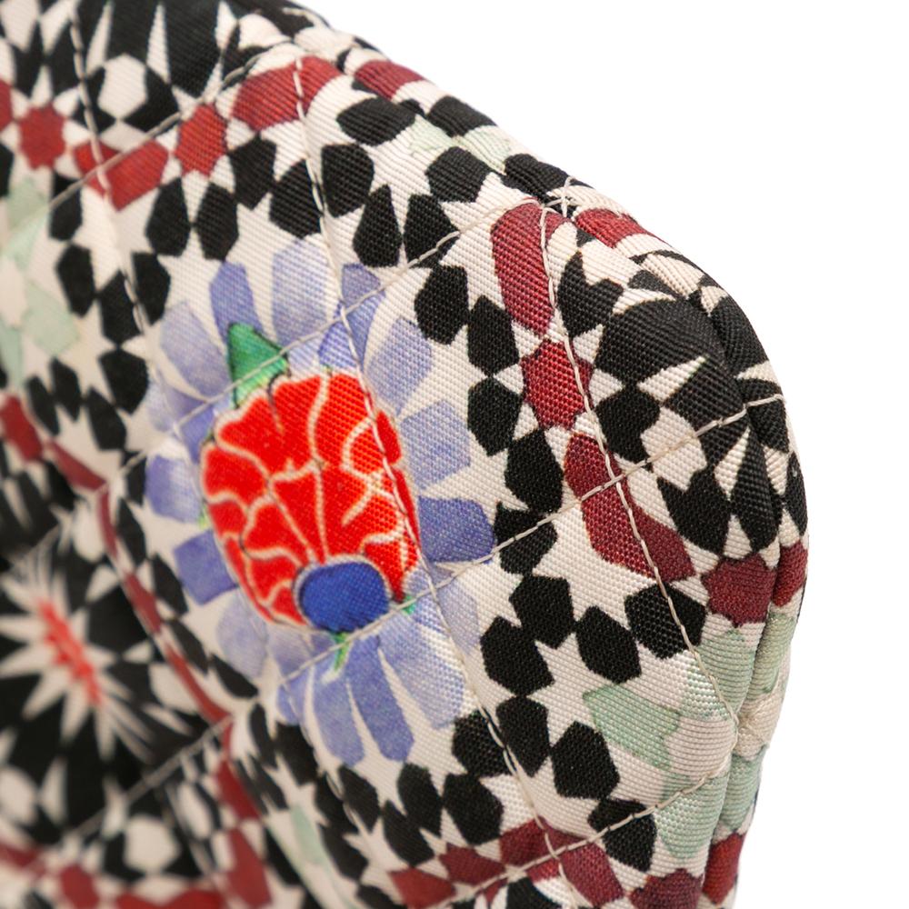 Chanel AB Chanel White Off White Canvas Fabric Paris Dubai Medium Printed Cosmetic Case Italy