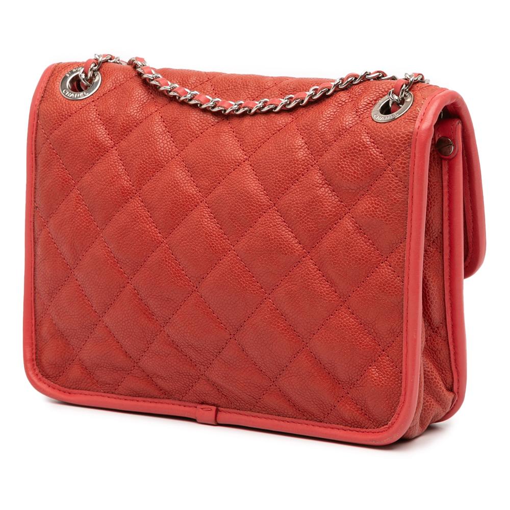 Chanel B Chanel Red Caviar Leather Leather Small Caviar French Riviera Flap Italy