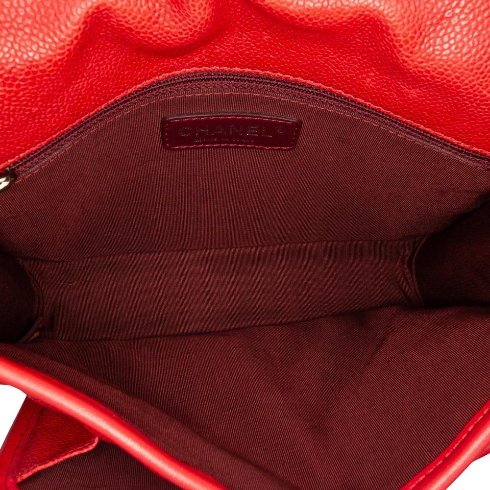 Chanel B Chanel Red Caviar Leather Leather Small Caviar French Riviera Flap Italy