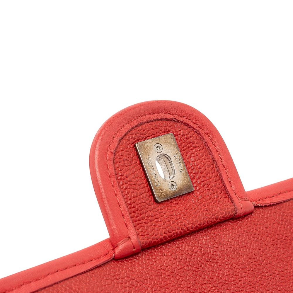 Chanel B Chanel Red Caviar Leather Leather Small Caviar French Riviera Flap Italy