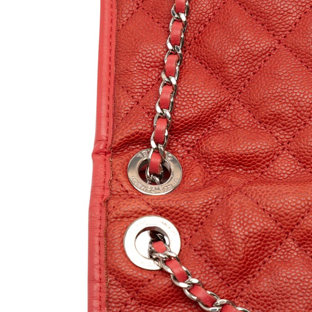 Chanel B Chanel Red Caviar Leather Leather Small Caviar French Riviera Flap Italy