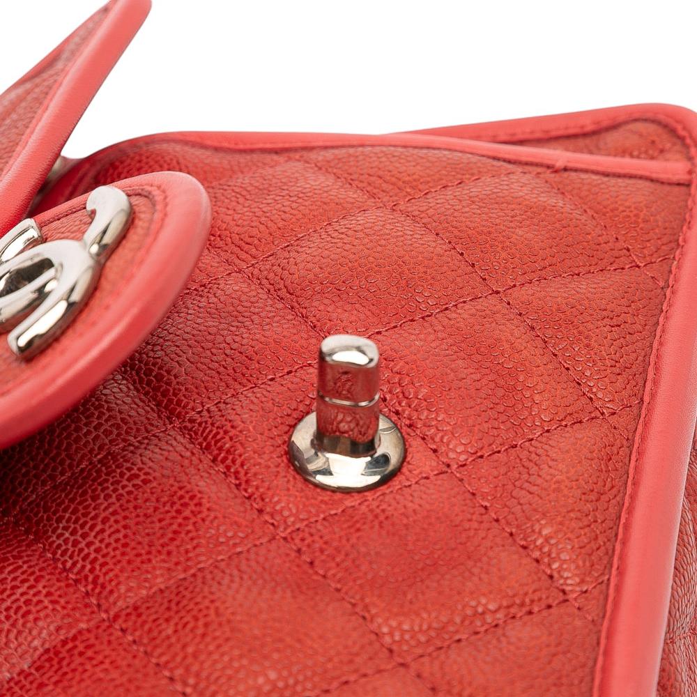 Chanel B Chanel Red Caviar Leather Leather Small Caviar French Riviera Flap Italy
