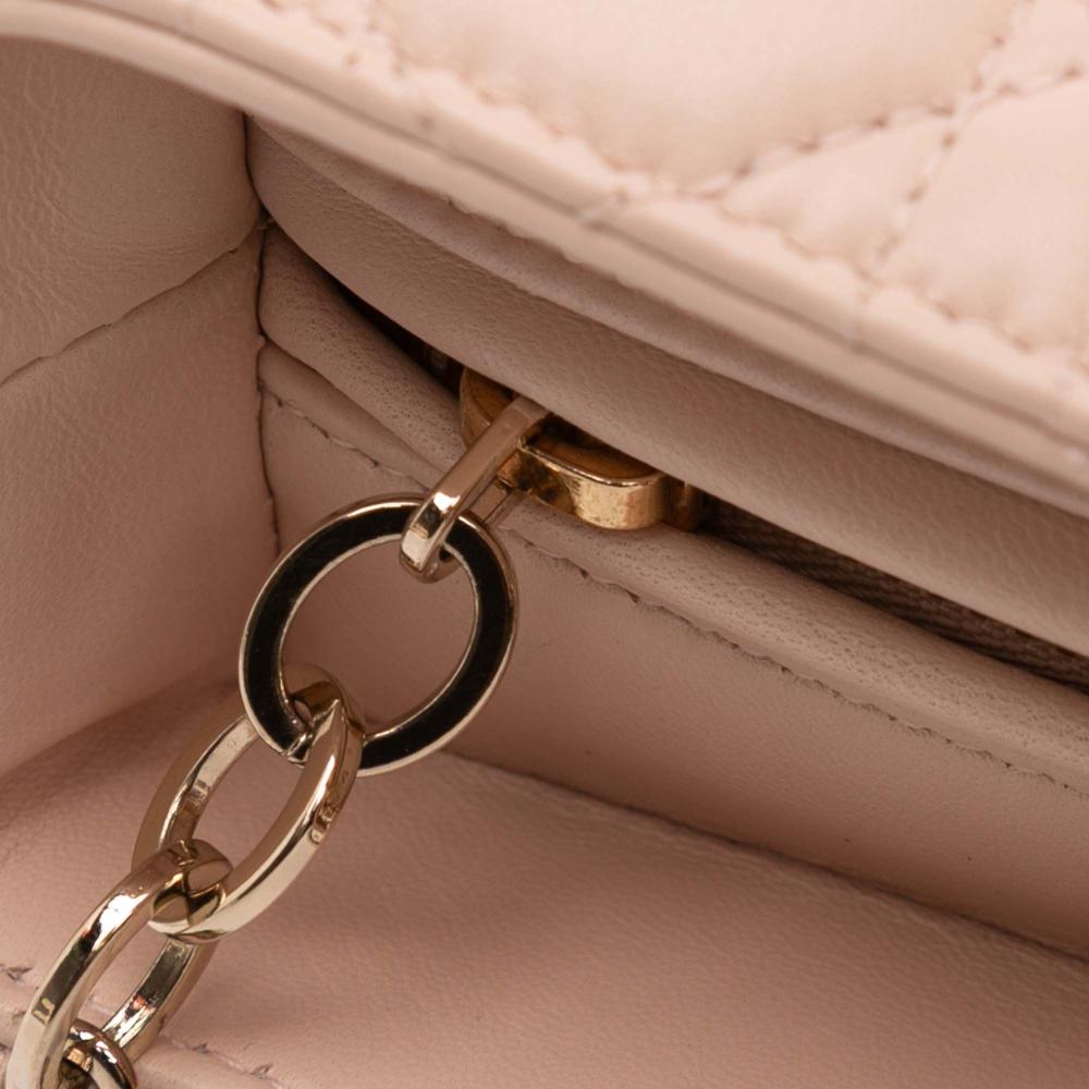 Christian Dior B Dior Pink Light Pink Lambskin Leather Leather Large Lambskin Cannage Lady Dior Italy