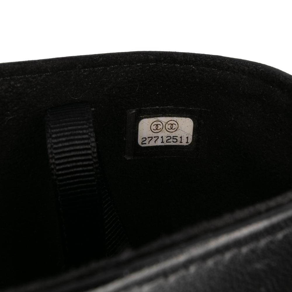 Chanel B Chanel Black Lambskin Leather Leather CC Quilted Lambskin Chain Around Phone Holder Italy