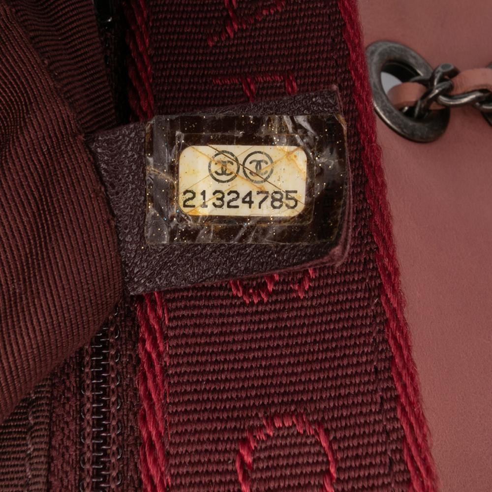 Chanel Pink Paris Salzburg Mini Quilted Glazed Calfskin and Felt Edelweiss Flower CC Flap Italy