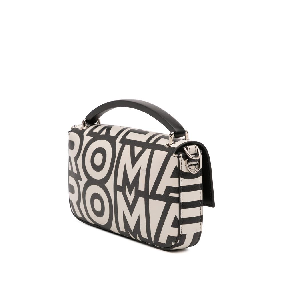 Fendi White Marc Jacobs Nappa Vitello King Logo Print Baguette Phone Pouch Satchel Italy