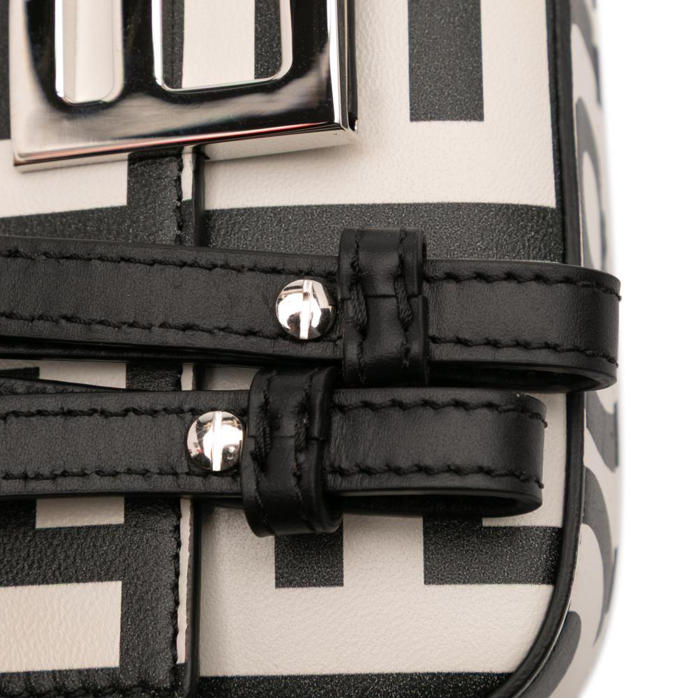 Fendi White Marc Jacobs Nappa Vitello King Logo Print Baguette Phone Pouch Satchel Italy