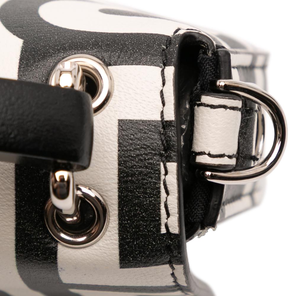 Fendi White Marc Jacobs Nappa Vitello King Logo Print Baguette Phone Pouch Satchel Italy