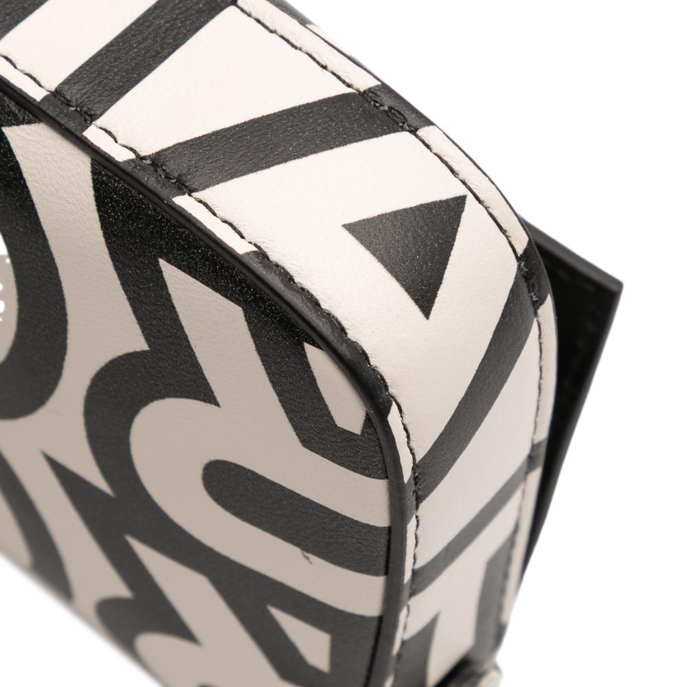 Fendi White Marc Jacobs Nappa Vitello King Logo Print Baguette Phone Pouch Satchel Italy