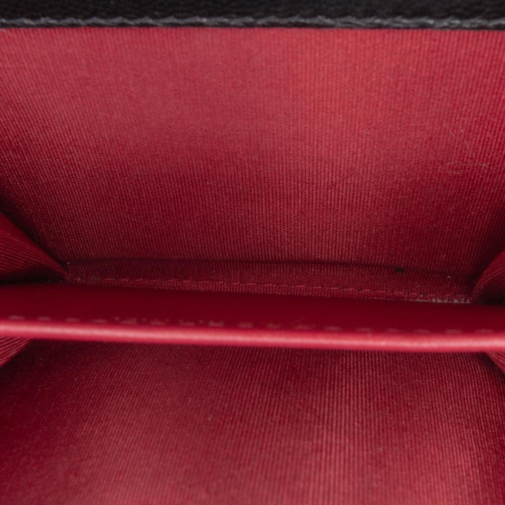 Chanel AB Chanel Black Lambskin Leather Leather Quilted Lambskin 19 Flap Coin Purse With Chain Italy