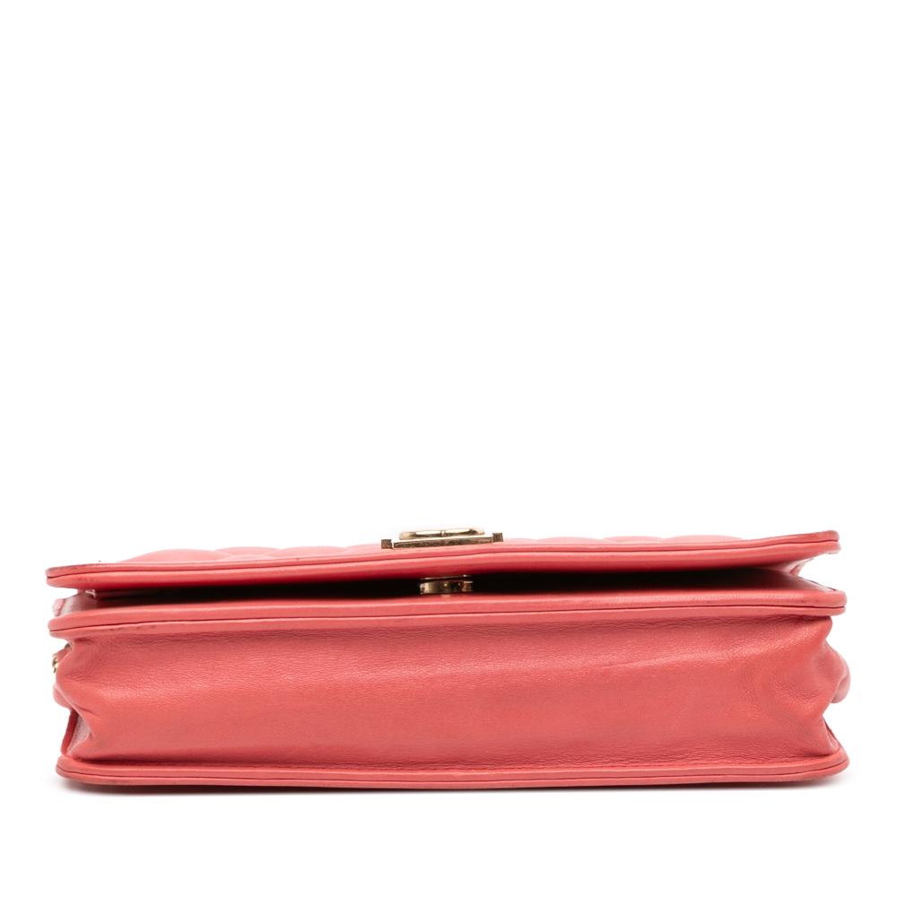 Chanel AB Chanel Pink Blush Lambskin Leather Leather Lambskin Boy Wallet On Chain Italy